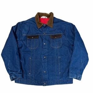 VTG Key Imperial Quilted Jean Trucker Jacket Mens Large Denim 90s USA Made READ